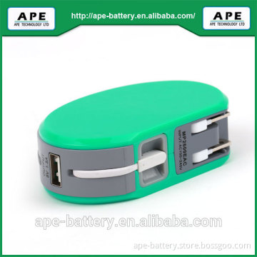 2014 hot sell Built-in output cable mobile power 2600mAh